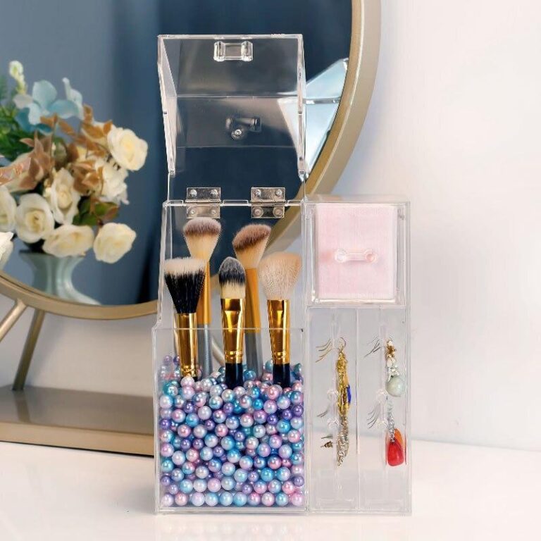 Sminkförvaring borstar i elegant glas