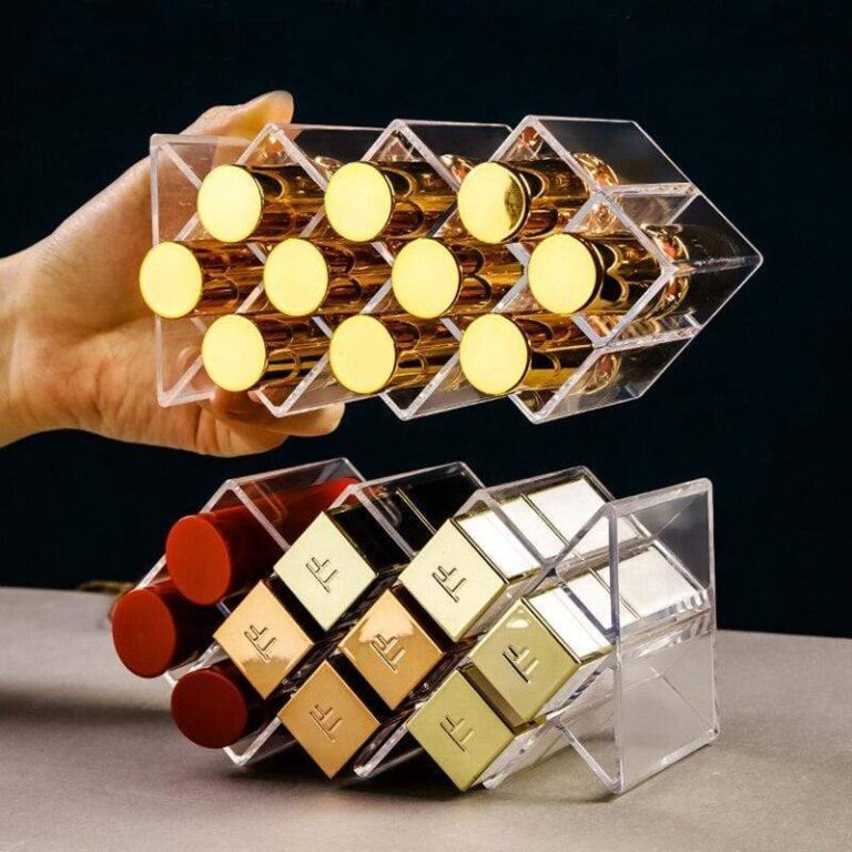 Genomskinlig läppstift förvaring