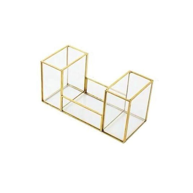 Alternative view of Guldig glas sminkförvaring